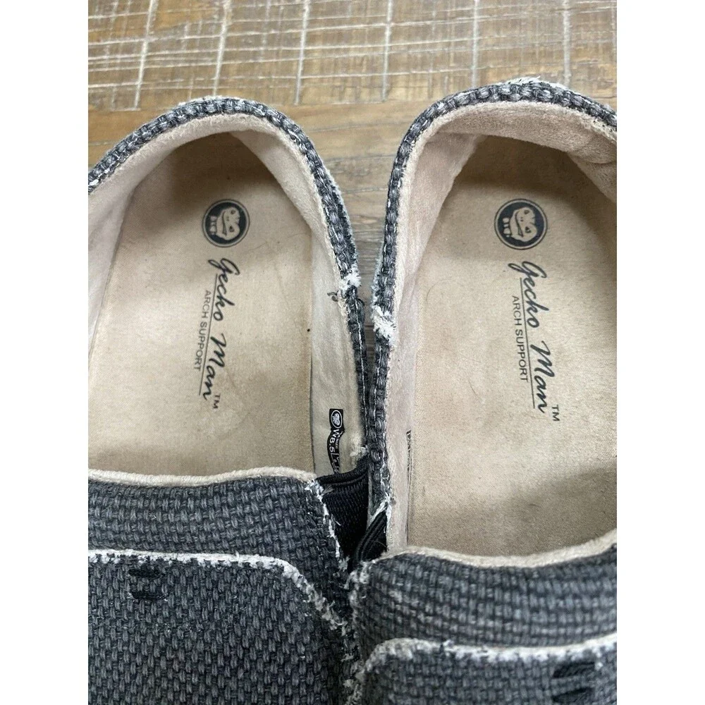 GeckoMan Women’s Canvas Loafers | Gray Slip-On Shoes Arch Support 8.5